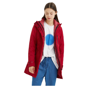 波顿2025年秋冬新款女士白鸭绒羽绒服高端大红色外套加厚中长款