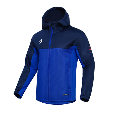 软壳足球训练服外套男加绒保暖防寒连帽风衣冲锋衣夹克运动服上衣