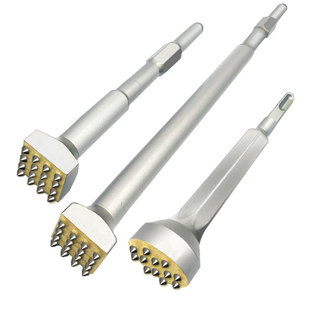 凿毛合金花锤头方柄四坑五坑六角柄小电镐混凝土荔枝面一体式花锤