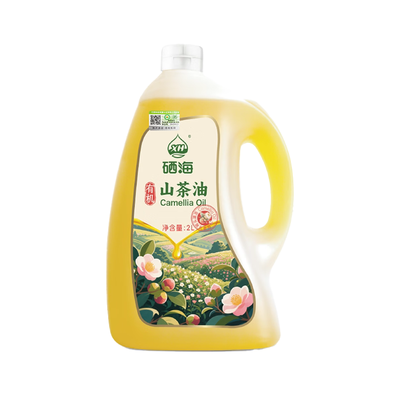 硒海有机山茶油2L零反式脂肪酸物理一级冷榨食用油官方旗舰店正品