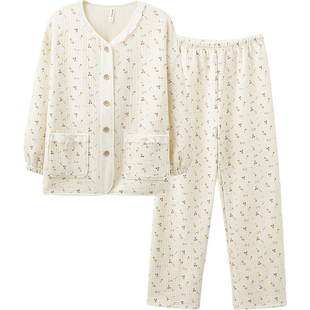 思莉太太睡衣女秋冬款纯棉加厚薄棉冬季冬天网红风空气棉家居服