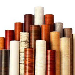 韩国进口LG木纹贴膜加厚自粘酒店翻新工装墙壁纸防水阻燃波音软片