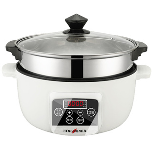 电煮锅多功能家用小火宿舍电炒菜炒锅一体锅电热锅带蒸笼1人2一3L