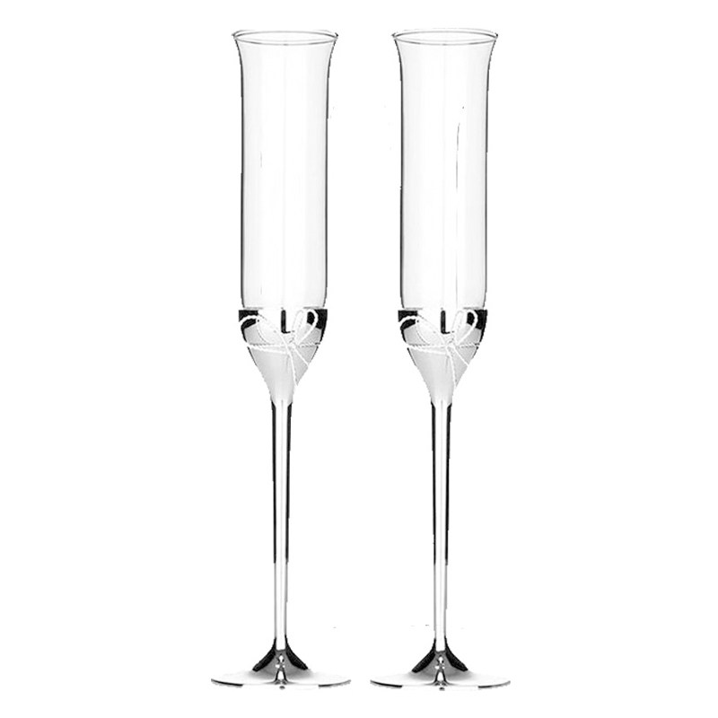 愿一结婚礼物】英国正品 WEDGWOOD爱之结绳香槟杯 verawang王薇薇