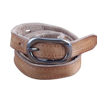 真皮针扣头层牛皮皮带女款复古针扣腰带女夏休闲简约百搭软皮带潮