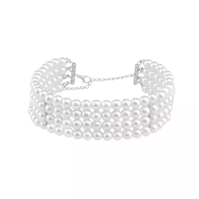 礼服配饰短款白色吴宣仪珍珠项链