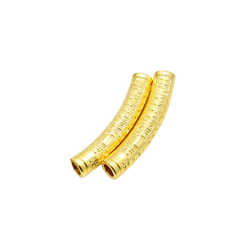 diy足银镀金手镯大明咒心经弯管