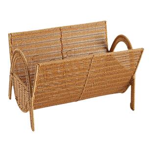 闲储塑编手工杂志架样板间书报客厅落地小书架收纳架双提款置物架