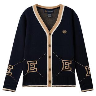 eland kids衣恋童装男童针织衫2025年秋新品羊毛混纺毛衣长袖开衫