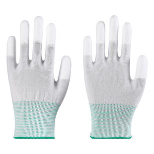 PU防静电涂指涂掌手套劳保耐磨工作防滑薄款透气夏季电子厂工作