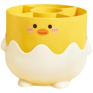 居家家可爱鸭笔筒学生宿舍桌面可爱创意彩笔收纳筒办公室塑料笔筒