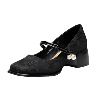 大东玛丽珍鞋女2026新款春季新中式黑色高跟鞋配旗袍国风鞋子单鞋