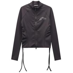 Ed Hardy埃德哈迪2025春季新款黑色烫钻女士夹克衫