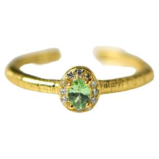 沙弗莱戒指女小众设计感s925银指环绿宝石自律情侣对戒闺蜜食指戒