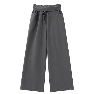 omshan·I'm a yogi·抽褶两穿阔腿翻腰裤 可束脚宽松瑜伽裤