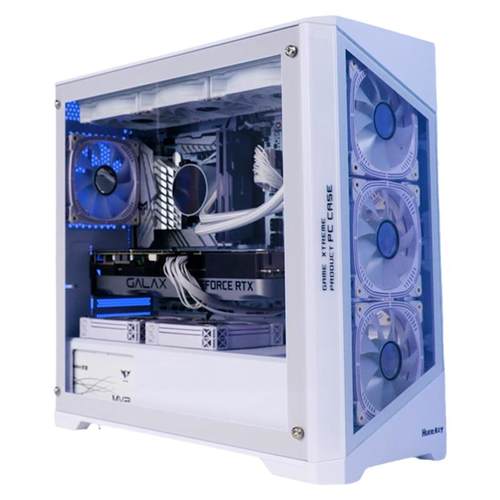 航嘉机箱GX760S/G63战戟电脑台式机侧透明白色海景房360水冷matx