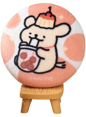 线条小狗Maltese原创奶茶系列毛绒徽章可爱卡通胸针学生痛包挂饰