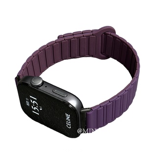 鸣铎梅紫色双色磁吸硅胶适用华为fit3手表表带watchfit4pro女生小香风fit2三代腕带智能运动男回环高级替换带