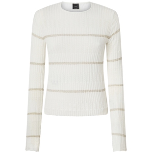 PINKO2025女士横条纹圆领修身针织104735A2FC