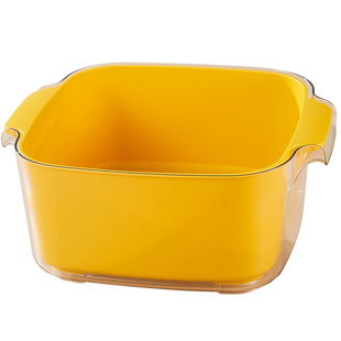 Mintrain英国双层沥水篮厨房塑料方型透明滤水篮洗菜盆 | AM42