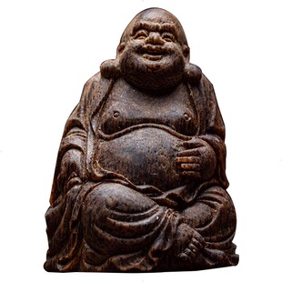 【沉水弥勒佛】越南芽庄黑棋楠天然老料沉水挂件手把件12.6g保真