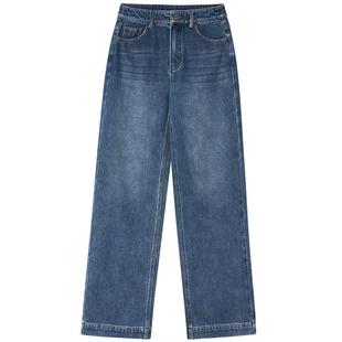 ToyzY蓝色直筒牛仔裤女显瘦显高2025冬季新款ZC35520330