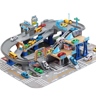 儿童汽车停车场大楼城市轨道闯关大冒险城市立交电动3岁6益智玩具