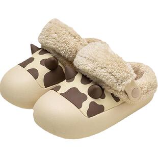 2024儿童棉拖鞋冬季居家男童女童防水EVA可爱男孩家居宝宝毛拖鞋