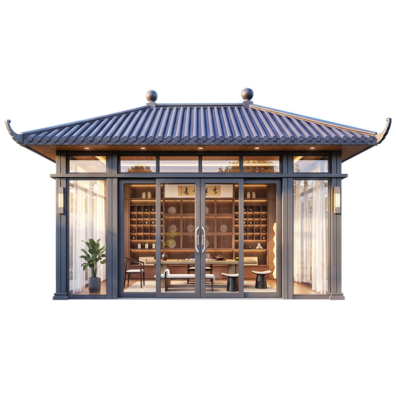 仿古琉璃瓦铝合金凉亭阳光房定制