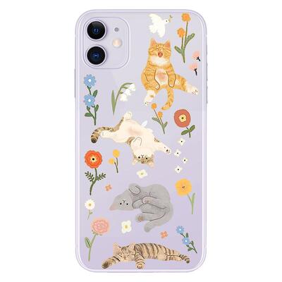 文艺猫咪TPU手机壳苹果ins风