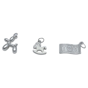 s925纯银气球狗吊坠小木马英镑钞票估计饰品挂件diy手链项链吊饰