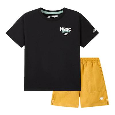 NB男童女童韩版休闲短袖短裤套装