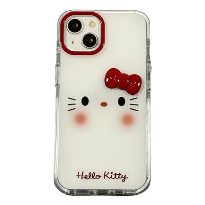 卡通白底KT猫苹果手机壳