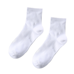 袜子男中长筒纯色棉袜运动袜四季高筒堆堆袜吸汗防臭黑白篮球棉袜