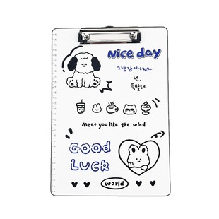 A4加硬可挂可爱线条小狗木质16K文件试卷资料收纳夹板板夹学生写字画画垫板加厚点菜单板夹试卷多功能夹票据