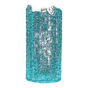 网红轻奢夜光玻璃花瓶高级感荧光直筒花器客厅水培鲜花装饰摆件