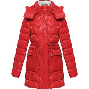 反季清仓羽绒棉服女韩版免洗亮面棉衣中长款冬天外套女显瘦棉袄潮