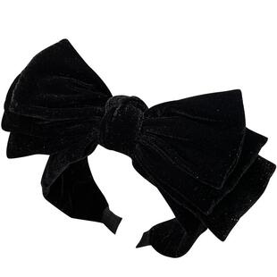 复古高颅顶发箍高级感丝绒超大蝴蝶结发卡宽边洗脸压发头箍头饰女