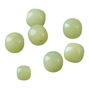 天然和田玉黄口料老型桶珠和田玉黄色黄口料单颗文玩手串项链配珠