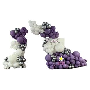 复古紫色气球链女宝生日装饰场景布置店铺开业白天告白店铺周年