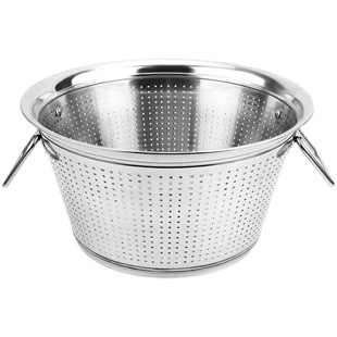 淘米箩不锈钢漏盆商用洗米神器食堂洗菜盆滤水桶沥水篮大号洗米筛
