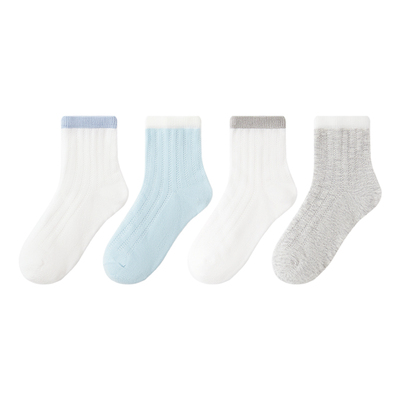 小龙人无骨网眼男童中筒纯棉袜