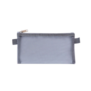 日系透明网纱笔袋收纳袋学生用铅笔文具袋考试用小众文具盒ins风