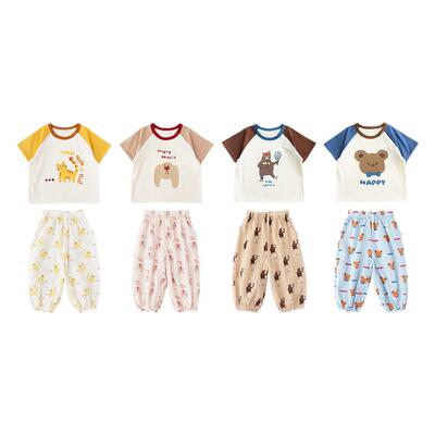 幼歌儿童卡通插肩袖冰瓷棉短袖