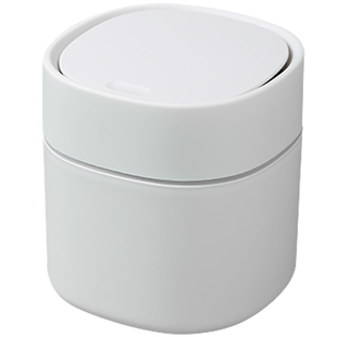 桌面垃圾桶卧室床头迷你收纳桶带盖家用办公桌上小纸篓 米木.4581