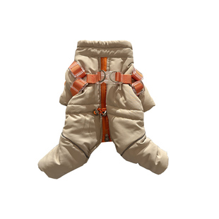 趣派正品宠物狗狗冬装撞色胸背四脚棉服雪纳瑞比熊泰迪过年新衣服