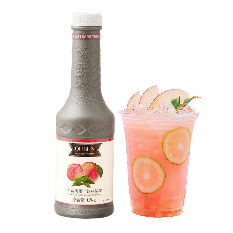 欧本水蜜桃浓缩汁原浆商用桃子果汁浓浆奶茶店蜜桃乌龙茶糖浆果酱
