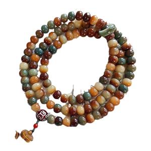 敦煌飞天108颗菩提子文玩手持手串男女盘玩念珠佛珠挂脖手链饰品