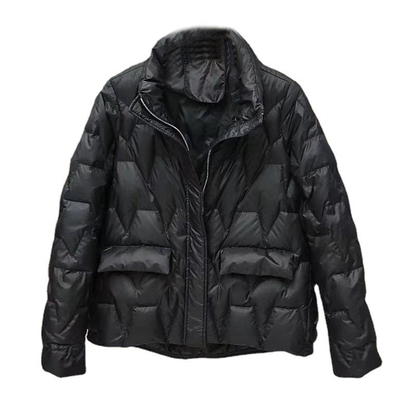 白鸭绒宽松外套短款羽绒服立领