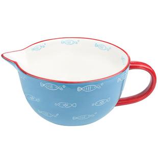 ezicok引流杯陶瓷尖嘴碗搅拌碗家用餐具烘焙碗带手柄打蛋碗拌面碗